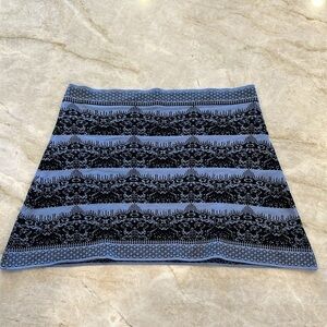 Stretch Knit Mini Skirt | Blue & Black Geometric Pattern‎ | Women's Size Large